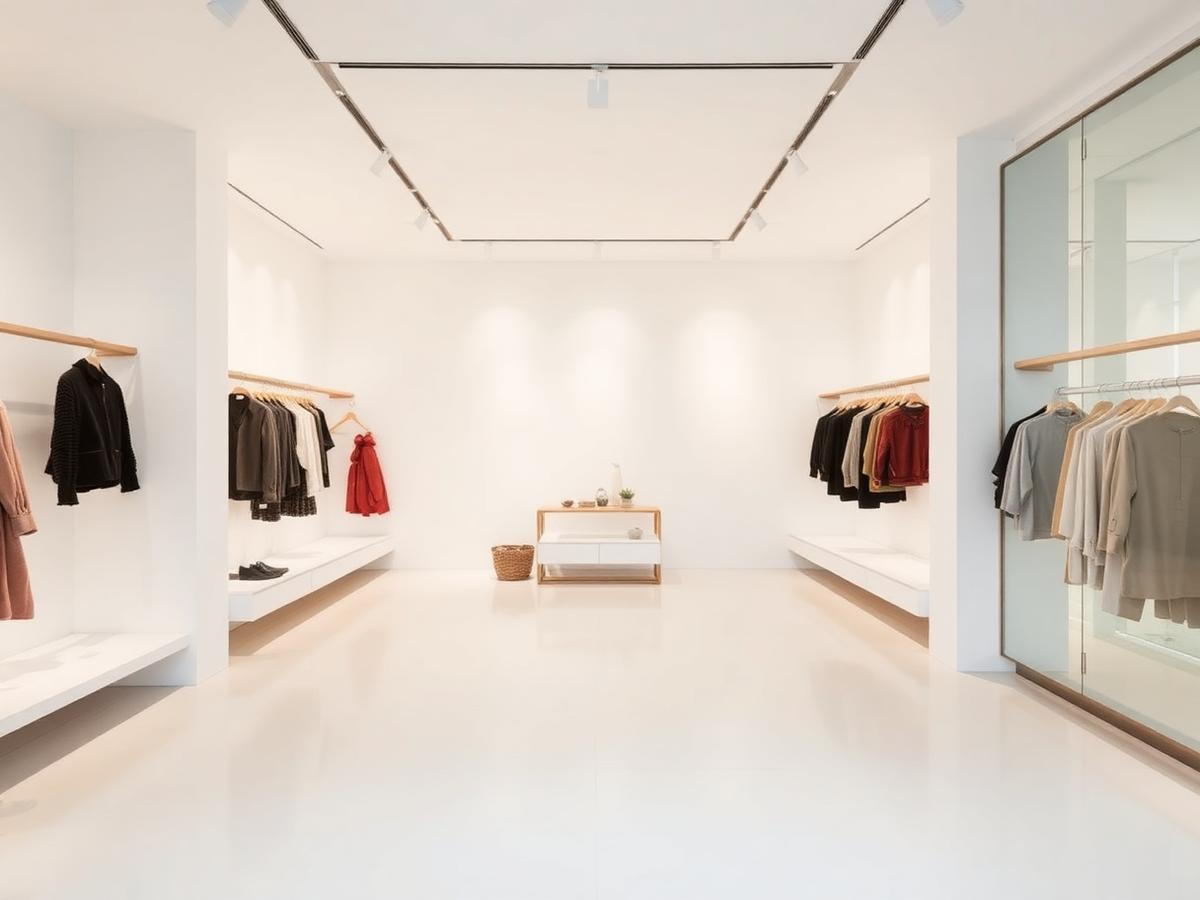 Boutique commerciale aux murs blancs